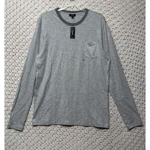 Express T-Shirt Men's M Tall Gray Crew Neck 100% Cotton Long Sleeve NWT